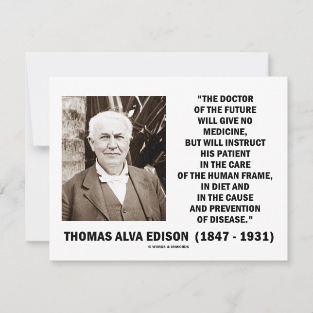 Carte Thomas Edison Docteur De Futur Ne Donner Aucun Méd (Devant)