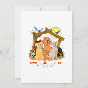 Carte Three Golden Retriever Dogs Halloween