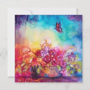 CARTE THUMBELINA, PANIER À FLEURS ET BOUTEILLE