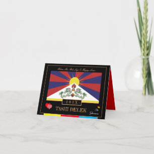 Carte Tibetan Losar & Tashi Delek - Nouvel An /drapeau T