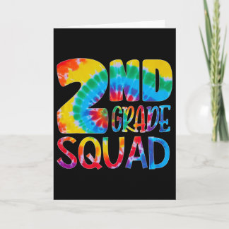 Carte Tie Dye 2e année Escouade Enseignant Élève Premier