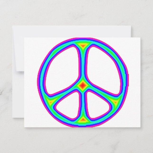 Carte Tie Dye Arc en Ciel de Paix Signal 60's Hippie Lov (Devant)