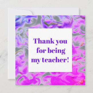 Carte Tie-Dye Violet Rose pour Remercier les Enseignants