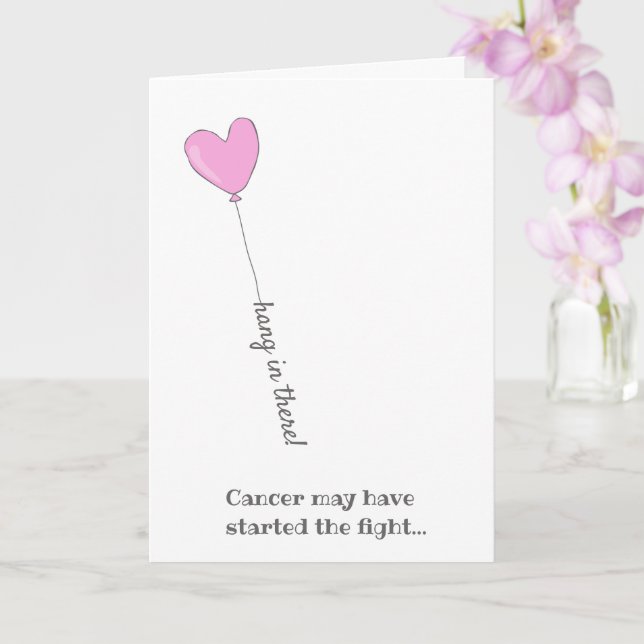 Carte Tiens bon ! - Cancer du Beat - Ballons rose mignon (Orchidée)
