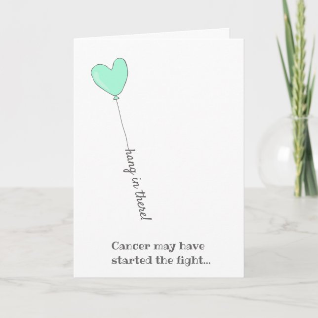 Carte Tiens bon ! - Cancer du Beat - Ballons Turquoises  (Devant)