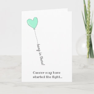 Carte Tiens bon ! - Cancer du Beat - Ballons Turquoises 