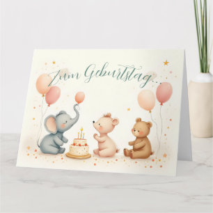 Carte Tierische Geburtstagsfreude mit Ballons