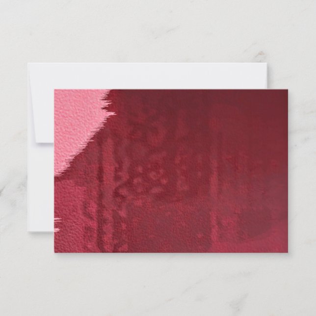 Carte Tige rose sur impression rouge (Devant)