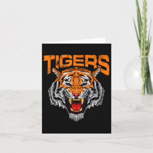 Carte Tigers Football School Sports Distressed Game Day