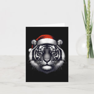 Carte Tigre avec chapeau de Noël Noël Noël Noël Zoo de l