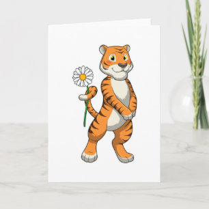 Carte Tigre avec Daisy Flower