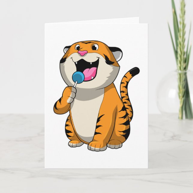 Carte Tigre avec Lollipop (Devant)