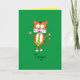 Carte Tigre Cravate Mignon Drôle