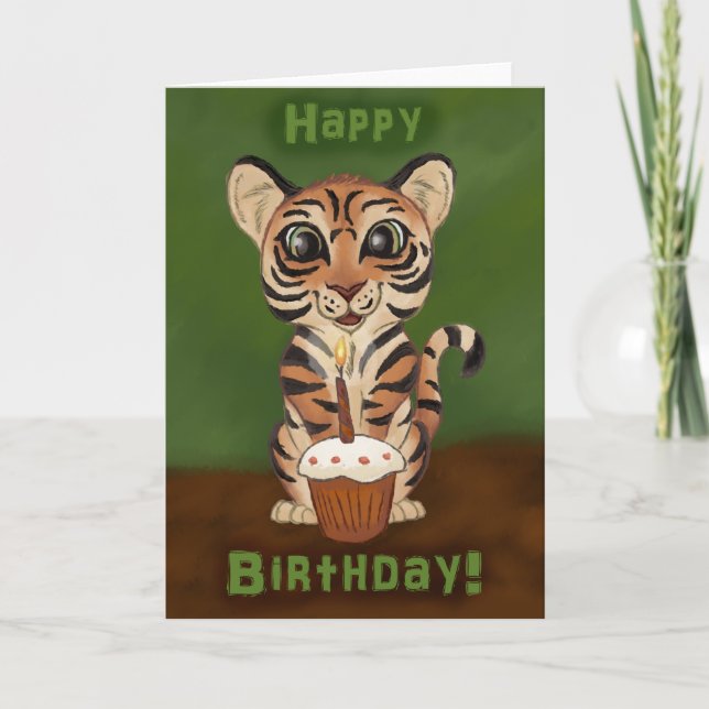 Carte Tigre d'anniversaire (Devant)