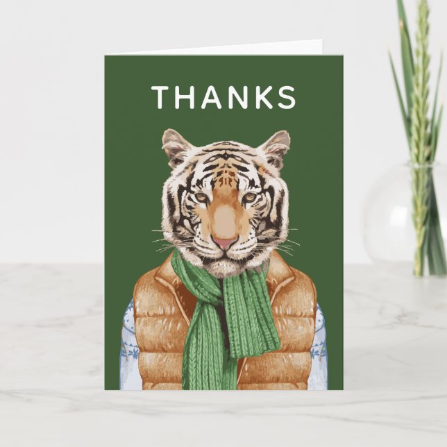 Carte Tigre de gilet | Ajouter votre texte (Devant)