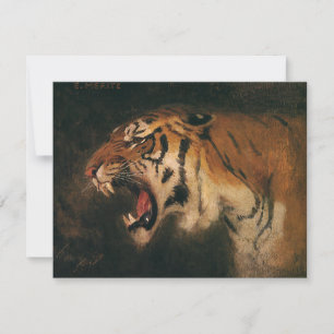 Carte Tigre du Bengale vintage Grosse chatte Gravure, an