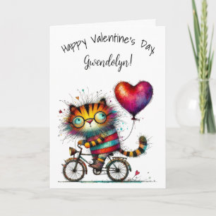 Carte Tigre fantaisiste mignon Joyeuse Saint-Valentin