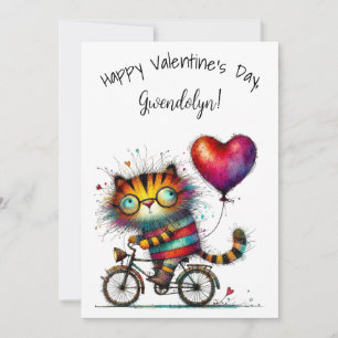 Carte Tigre mignon et fantaisiste pour la Saint-Valentin