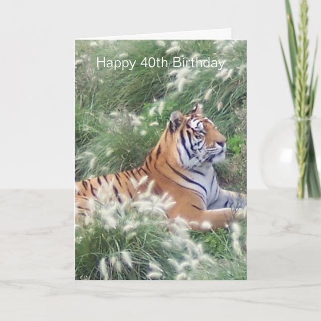 Carte Tigre Personnalisé 40e anniversaire (Devant)