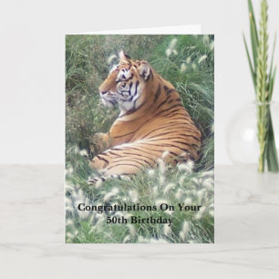 Carte Tigre Personnalisé 50e anniversaire