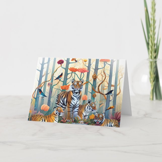 Carte Tigres dans la forêt (Devant)