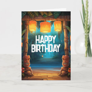Carte Tiki Luau Hawaiian Tropical Island Beach Anniversa