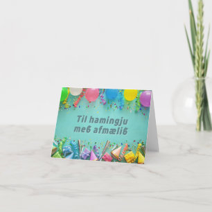 Carte Til hamingju með afmæ lið, Anniversaire islandais