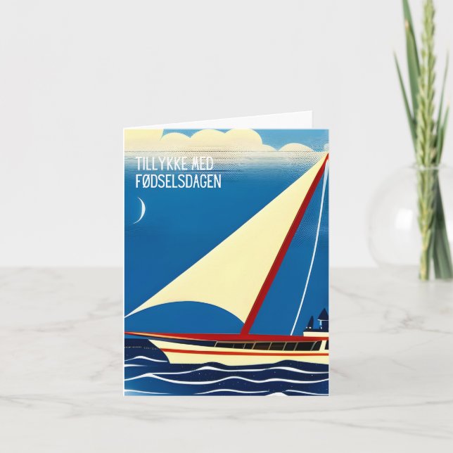 Carte Tillykke med fødselsdagen, anniversaire heureux au (Devant)