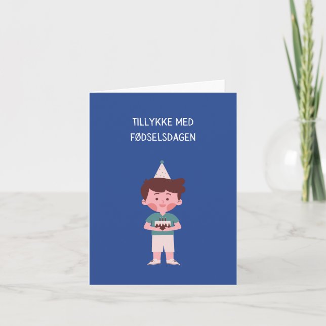 Carte Tillykke med fødselsdagen, anniversaire heureux au (Devant)