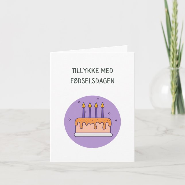 Carte Tillykke med fødselsdagen, anniversaire heureux au (Devant)