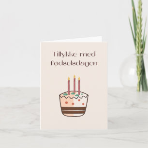 Carte Tillykke med fødselsdagen, anniversaire heureux au