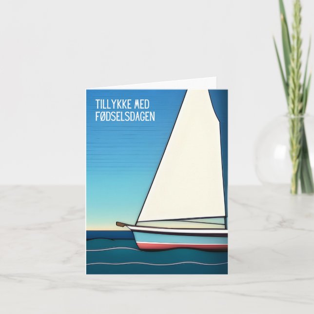 Carte Tillykke med fødselsdagen, anniversaire heureux au (Devant)