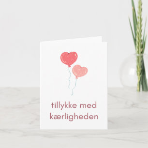 Carte Tillykke med kæ rligheden, mariage danois