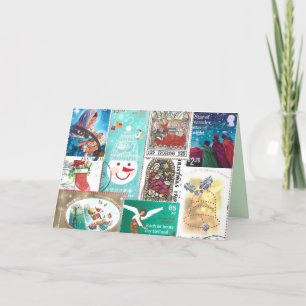 Carte Timbres personnalisés en pot de Noël