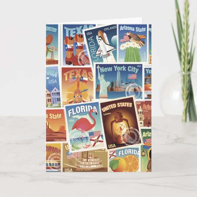 Carte Timbres-poste des Etats-Unis (Devant)