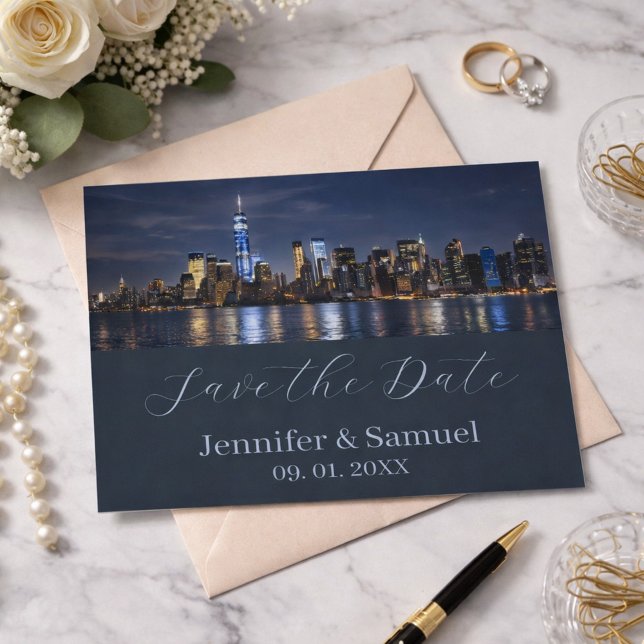 Carte Timeless Elegance NYC Skyline Save the Date (Créateur téléchargé)