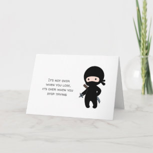 Carte Tiny Ninja tenant Étoile Jaillissante Jaune Blanc