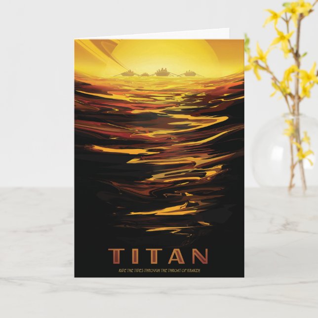 Carte Titan la plus grande lune de la planète Saturne (Fleur jaune)