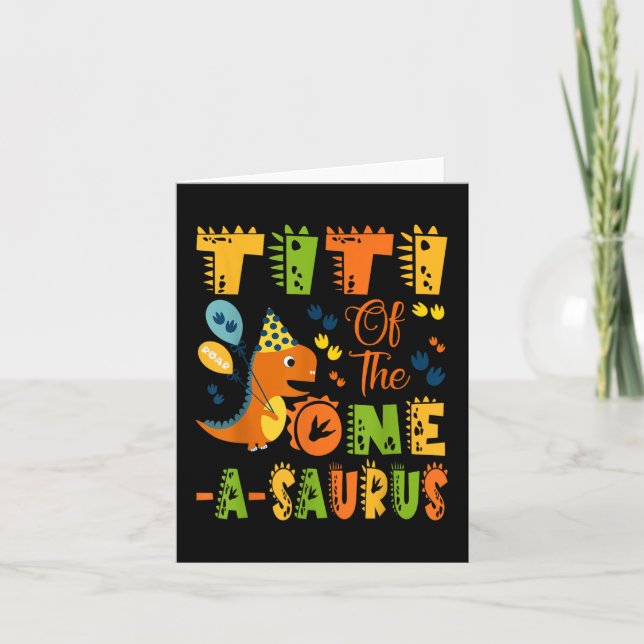 Carte Titi Du Dinosaure D'Un Saurus 1er Anniversaire Par (Devant)