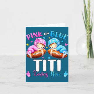 Carte Titi rose ou bleu adore le football de révélation 