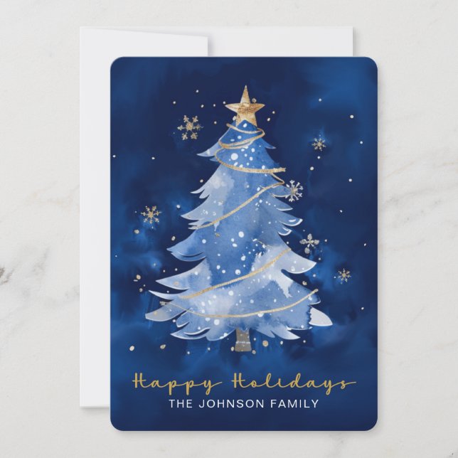 Carte Titre : Joyeuses fêtes Elégant Noël d'or de la Mar (Devant)