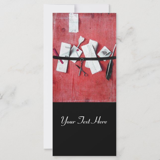 Carte TITULAIRE DE LETTRE EN BOIS MONOGRAM noir rouge bl (Devant)