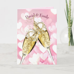Carte Toast Champagne Anniversaire Sur Coeur