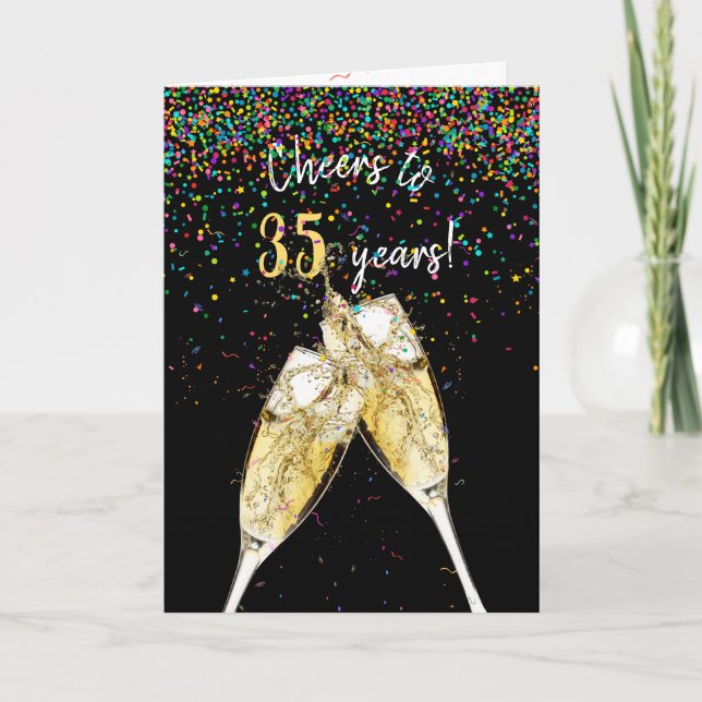 Carte Toast de Champagne du 35e anniversaire (Devant)