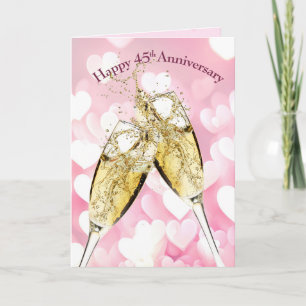 Carte Toast de Champagne du 45e anniversaire sur les coe