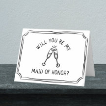 Toast de Champagne Whimsical Maid of Honor Proposi