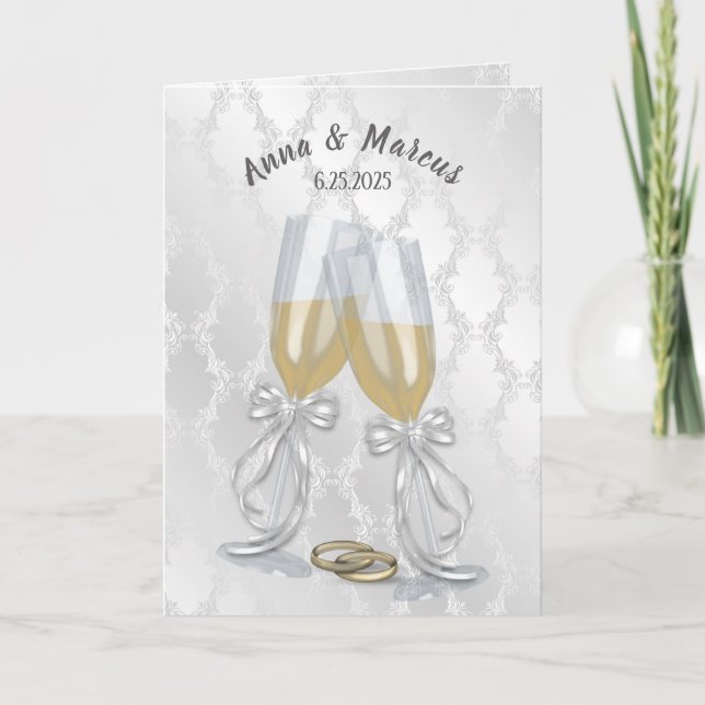 Carte Toast de mariage avec anneaux (Devant)