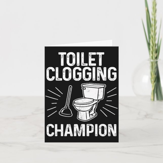 Carte Toilet Clogging Chamon Funny Graphic Toilet Cloggi (Devant)