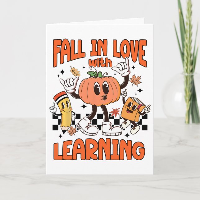Carte Tomber dans l'amour avec l'apprentissage Thanksgiv (Devant)