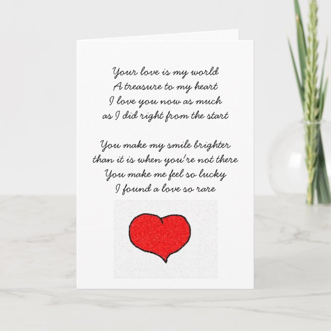 Carte Ton amour est mon monde (Devant)